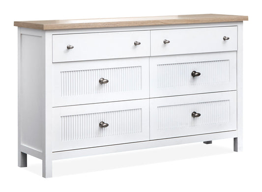 Salt Life Home - Windmill Harbour White Whisp And Sand Double Drawer Dresser - B6313-22 view 1