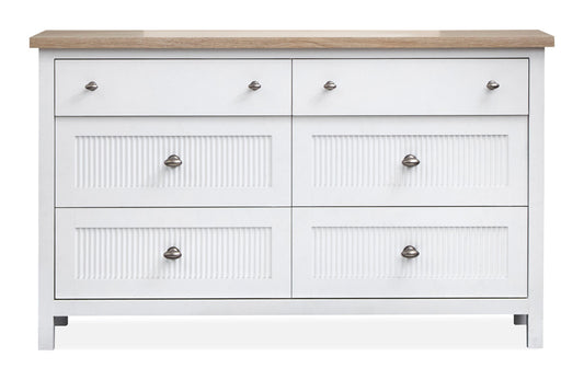 Salt Life Home - Windmill Harbour White Whisp And Sand Double Drawer Dresser - B6313-22 view 2