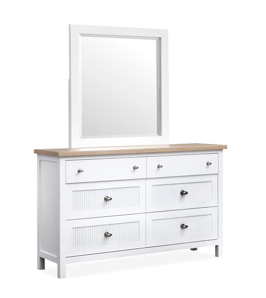 Salt Life Home - Windmill Harbour White Whisp And Sand Double Drawer Dresser With Portrait Mirror - B6313-2242 view 1