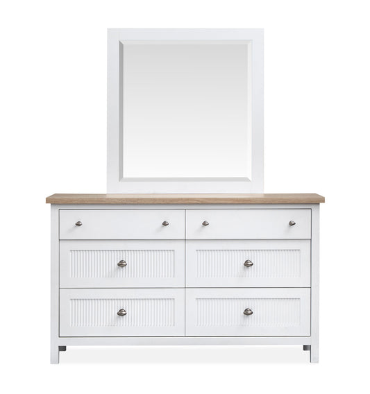 Salt Life Home - Windmill Harbour White Whisp And Sand Double Drawer Dresser With Portrait Mirror - B6313-2242 view 2