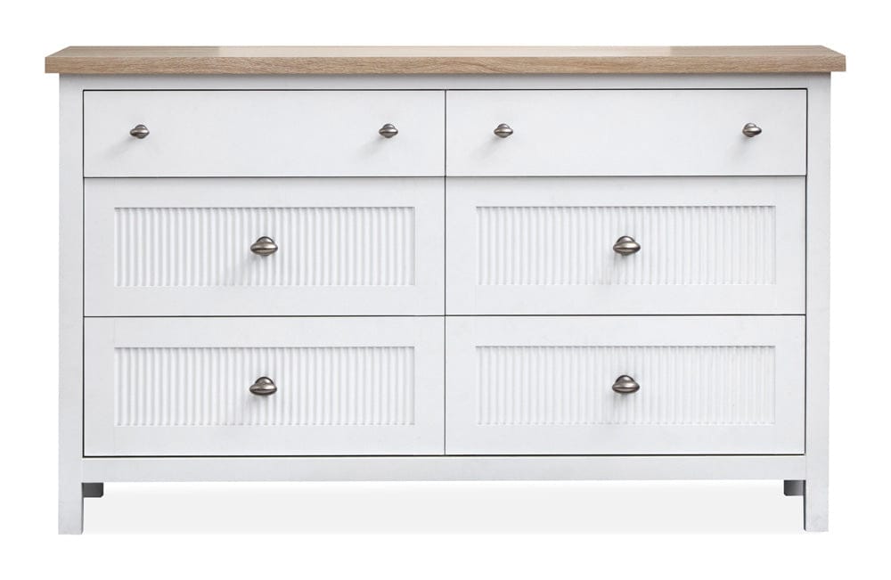 Salt Life Home - Windmill Harbour White Whisp And Sand Double Drawer Dresser With Portrait Mirror - B6313-2242 view 5