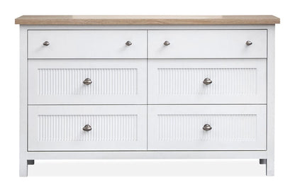 Salt Life Home - Windmill Harbour White Whisp And Sand Double Drawer Dresser With Portrait Mirror - B6313-2242 view 5