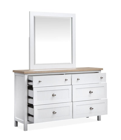 Salt Life Home - Windmill Harbour White Whisp And Sand Double Drawer Dresser With Portrait Mirror - B6313-2242 view 8