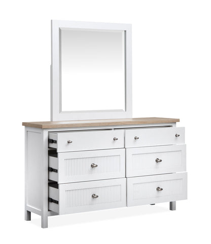 Salt Life Home - Windmill Harbour White Whisp And Sand King Panel Bed And Drawer Dresser With Portrait Mirror - B6313-64-KIT3 view 8