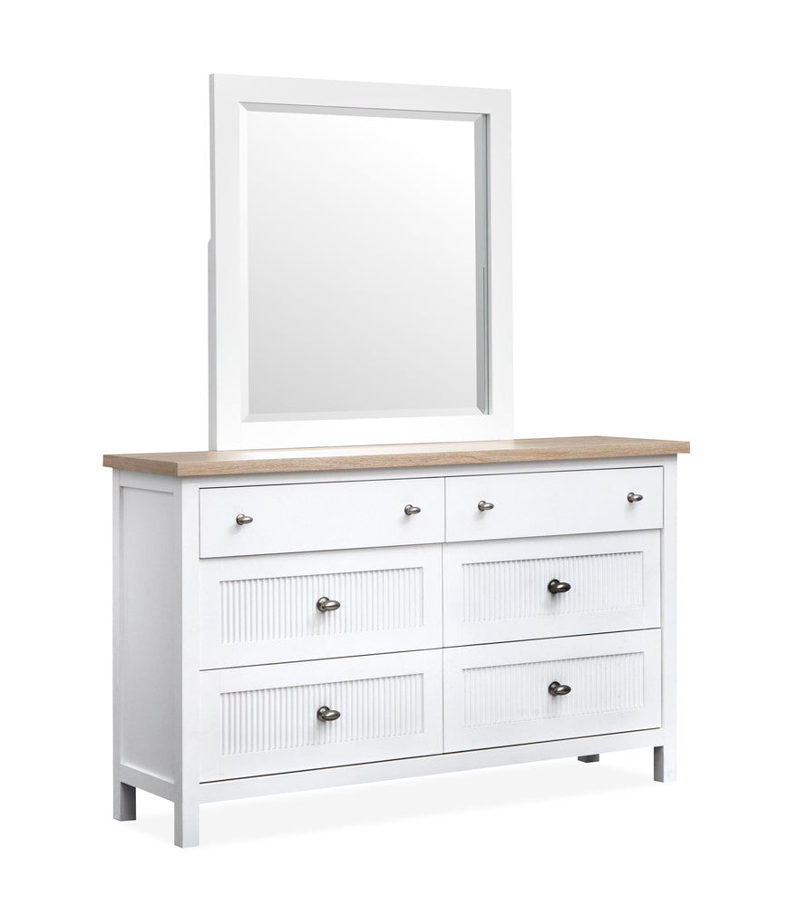 Salt Life Home - Windmill Harbour White Whisp And Sand Queen Panel Bed And Drawer Dresser With Portrait Mirror - B6313-54-KIT3 view 5