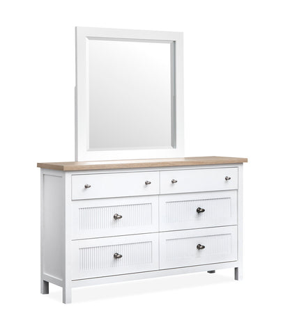 Salt Life Home - Windmill Harbour White Whisp And Sand Queen Panel Bed And Drawer Dresser With Portrait Mirror - B6313-54-KIT3 view 5