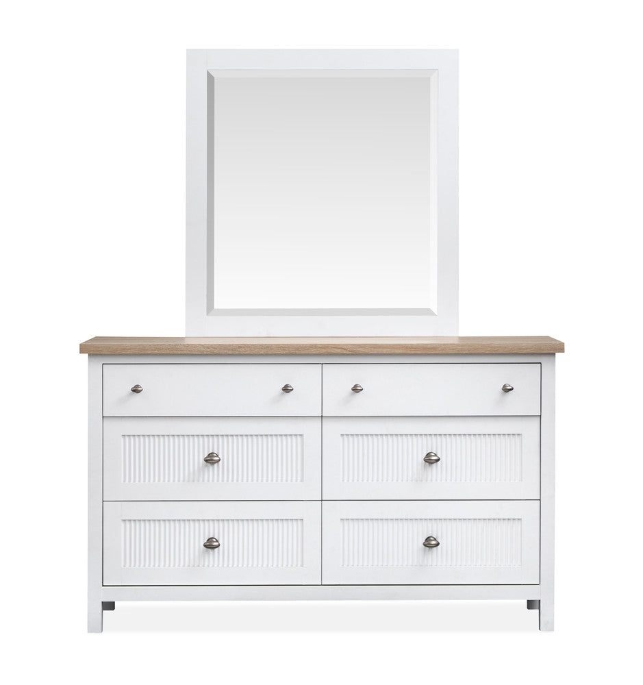 Salt Life Home - Windmill Harbour White Whisp And Sand Queen Panel Bed And Drawer Dresser With Portrait Mirror - B6313-54-KIT3 view 6