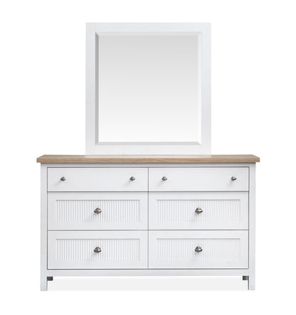 Salt Life Home - Windmill Harbour White Whisp And Sand Queen Panel Bed And Drawer Dresser With Portrait Mirror - B6313-54-KIT3 view 6