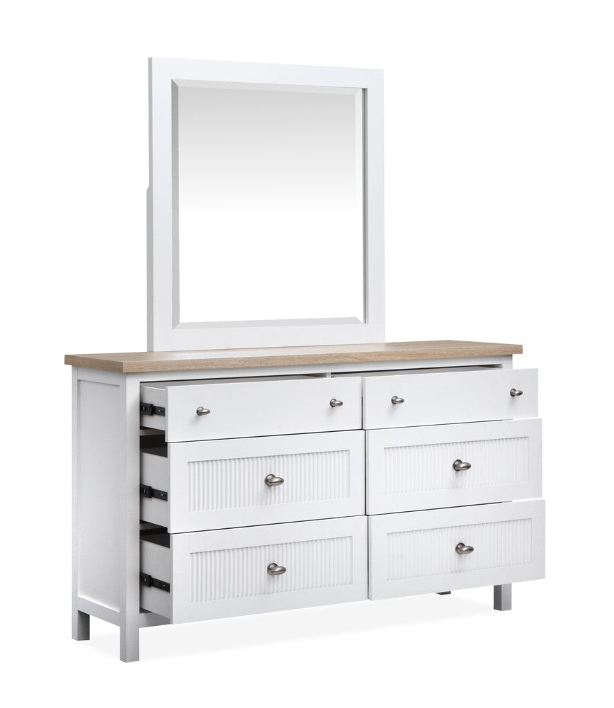Salt Life Home - Windmill Harbour White Whisp And Sand Queen Panel Bed And Drawer Dresser With Portrait Mirror - B6313-54-KIT3 view 8