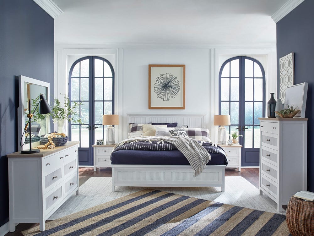 Salt Life Home - Windmill Harbour White Whisp And Sand Queen Panel Bed - B6313-54 view 5