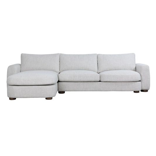 Salted Oak - Bryce 114 LAF Sectional Canvas Linen Beige Upholstery Brown Wood Modern - STO4501-CNL veiw 1
