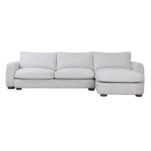 Salted Oak - Bryce 114 RAF Sectional Canvas Linen Beige Upholstery Brown Wood Modern - STO4502-CNL veiw 1