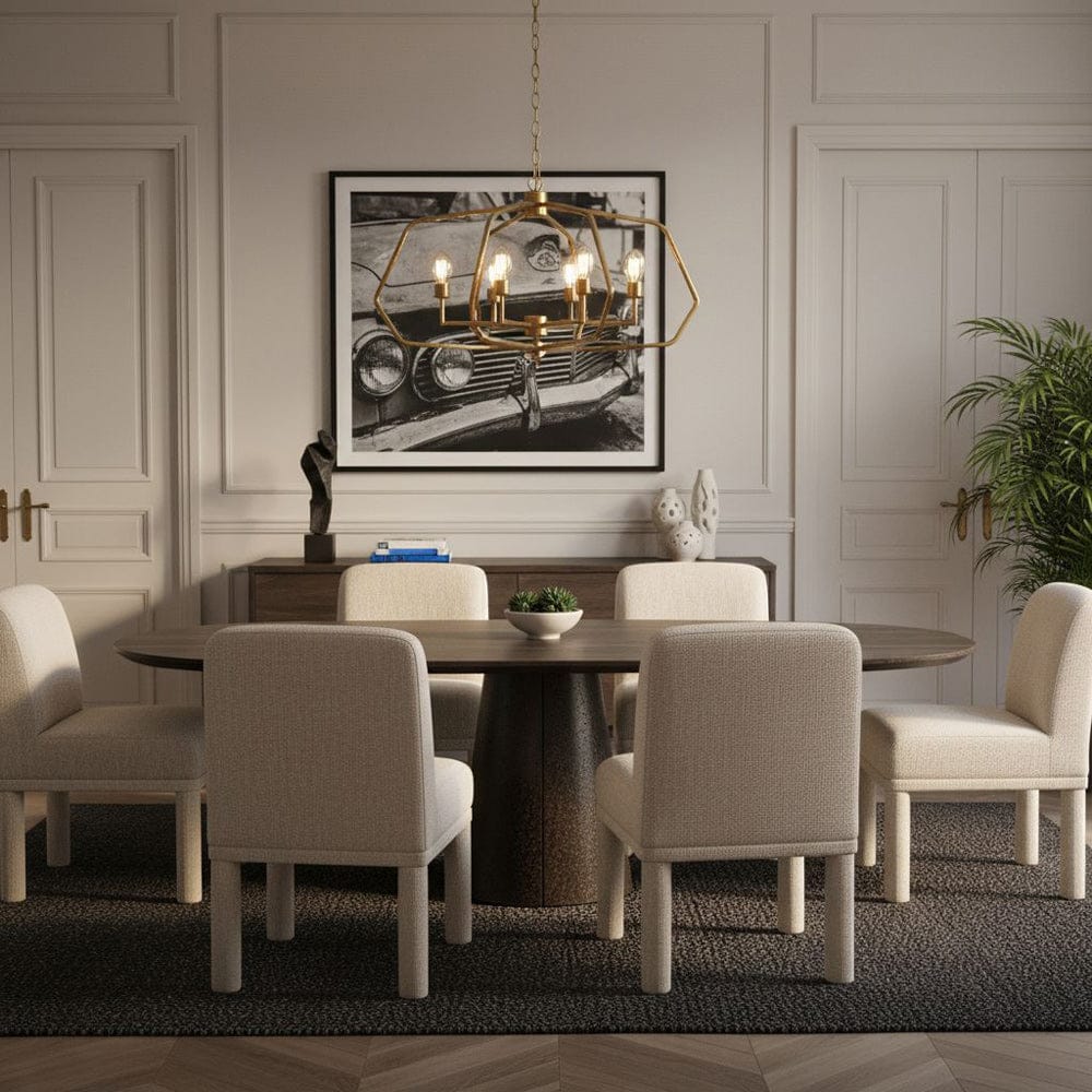 Salted Oak - Catalina Fully Upholstered Beige Dining Chair Polyester Fabric Modern Design - STO1202-CYC view 4