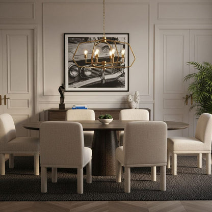Salted Oak - Catalina Fully Upholstered Beige Dining Chair Polyester Fabric Modern Design - STO1202-CYC view 4