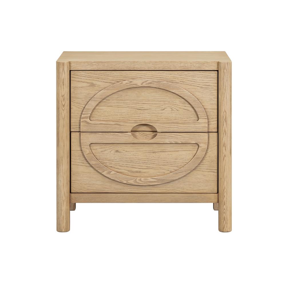 Salted Oak - Cypress Natural Oak Veneer Contempory 26in Nightstand - STO2402-RWO veiw 1