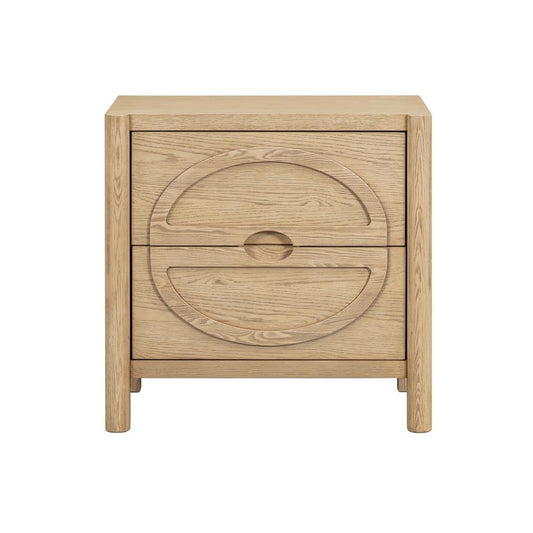 Salted Oak - Cypress Natural Oak Veneer Contempory 26in Nightstand - STO2402-RWO veiw 1