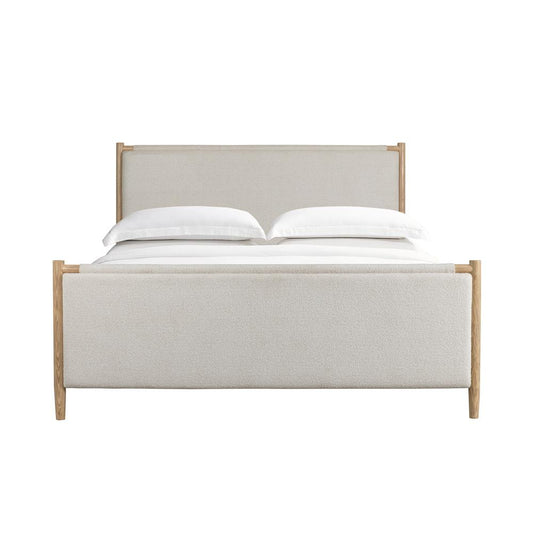 Salted Oak - Cypress Queen Bed  Grey Upholstered Polyester Fabric, Modern Design, Luxurious Comfort - STO2102Q-SOP veiw 1