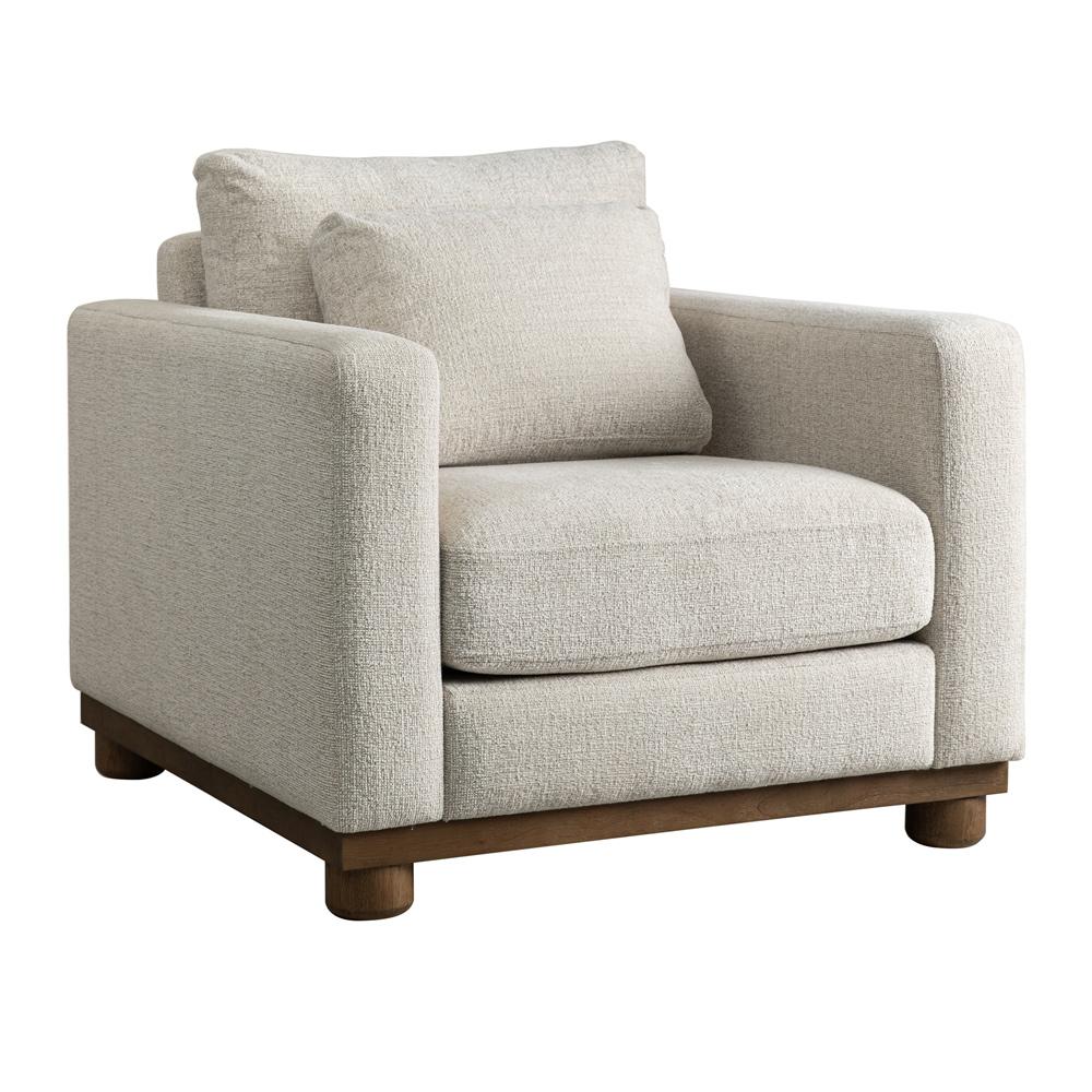 Salted Oak - Destin Accent Chair Beige Upholstered Polyester Brown Wood, Modern - ST04206-CYC veiw 1