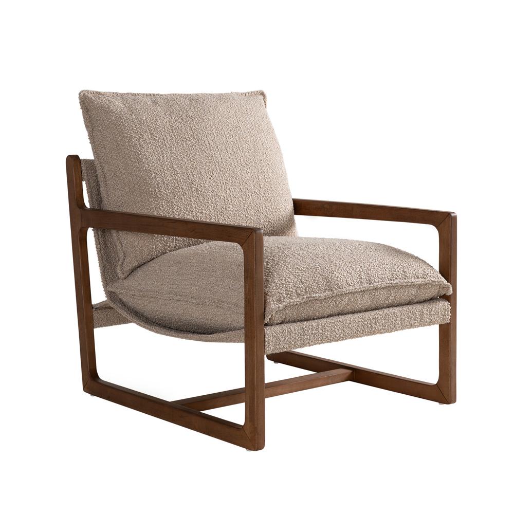 Salted Oak - Hollister Accent Chair Brown Upholstered Polyester Brown Wood Modern - ST04205-SFL veiw 1