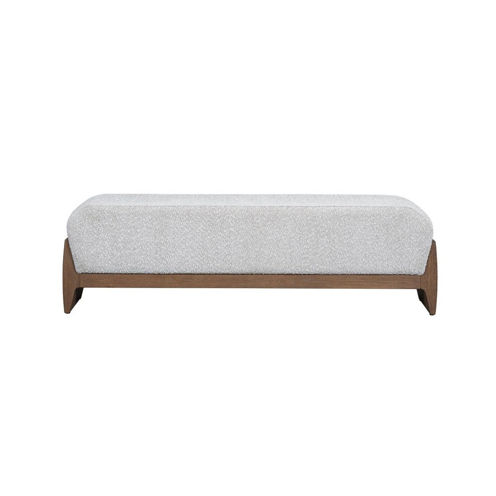 Salted Oak - Odessa 60 Bench White Upholstered Polyester Brown Oak Modern Design - ST04104-WRF veiw 1