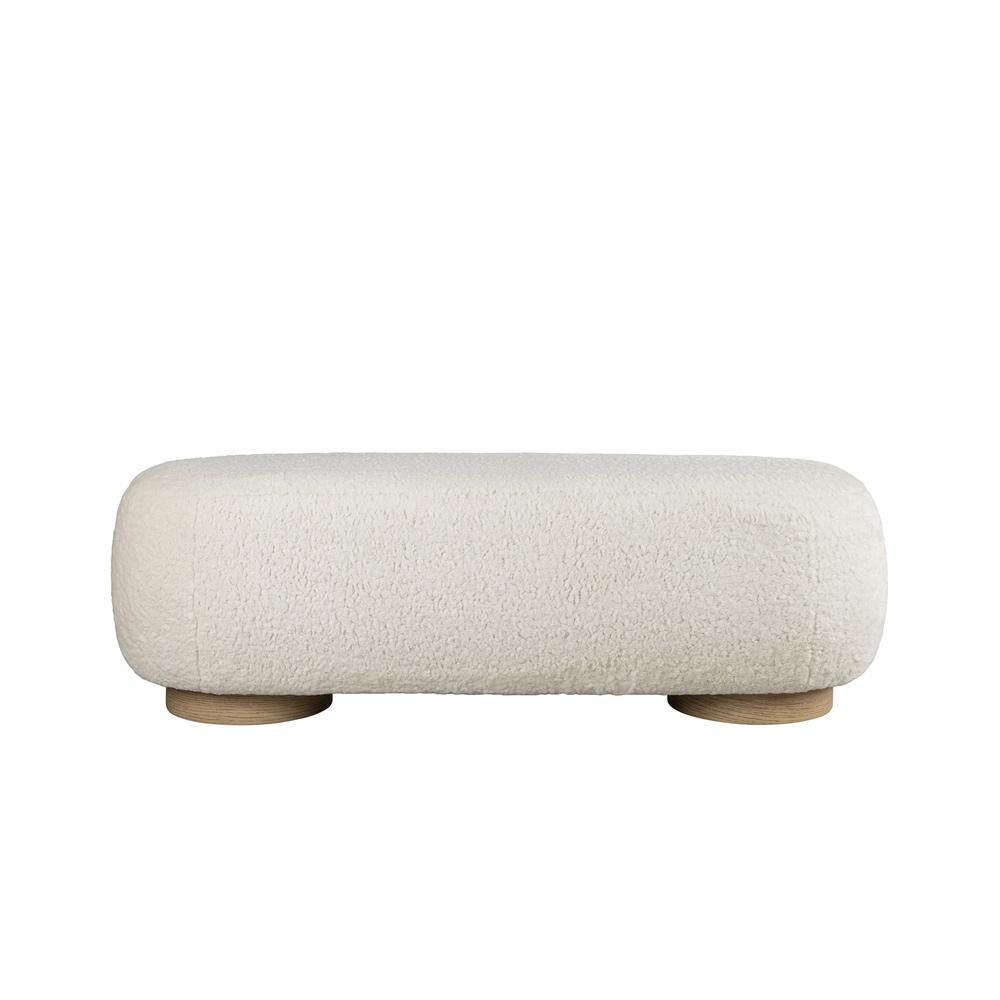 Salted Oak - Portola 51 Bench White Upholstered Polyester Brown Oak Modern Design - ST04101-ATC veiw 1