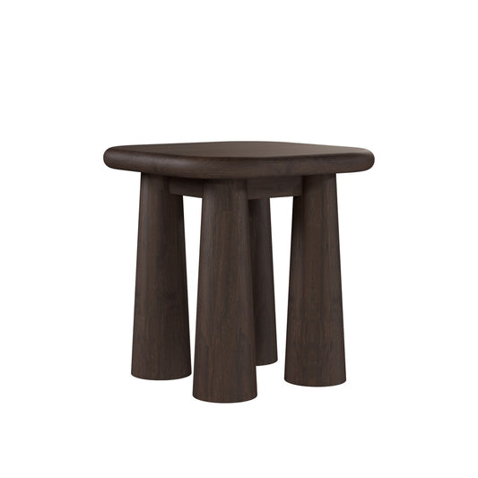 Salted Oak - Sequoia Mocha Oak Veneer Modern 22in Round End Table  - STO3109-MMC veiw 1