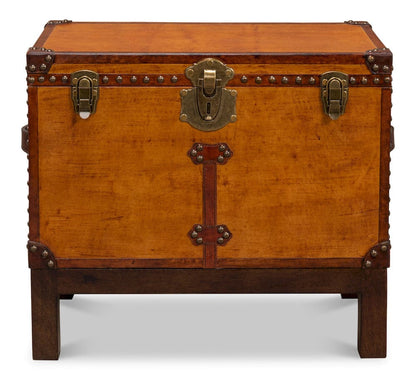Sarreid Ltd - Abilene Leather Box W/Stand in Tan - 26734 view 2