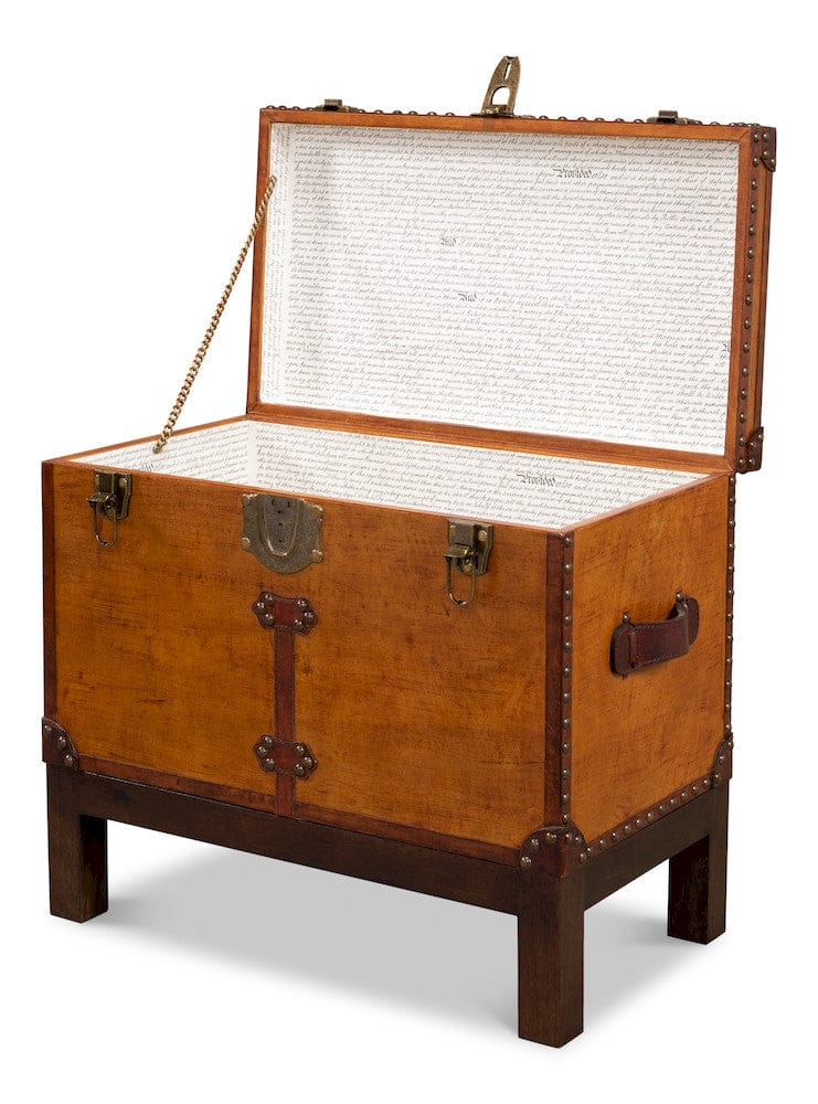 Sarreid Ltd - Abilene Leather Box W/Stand in Tan - 26734 view 3