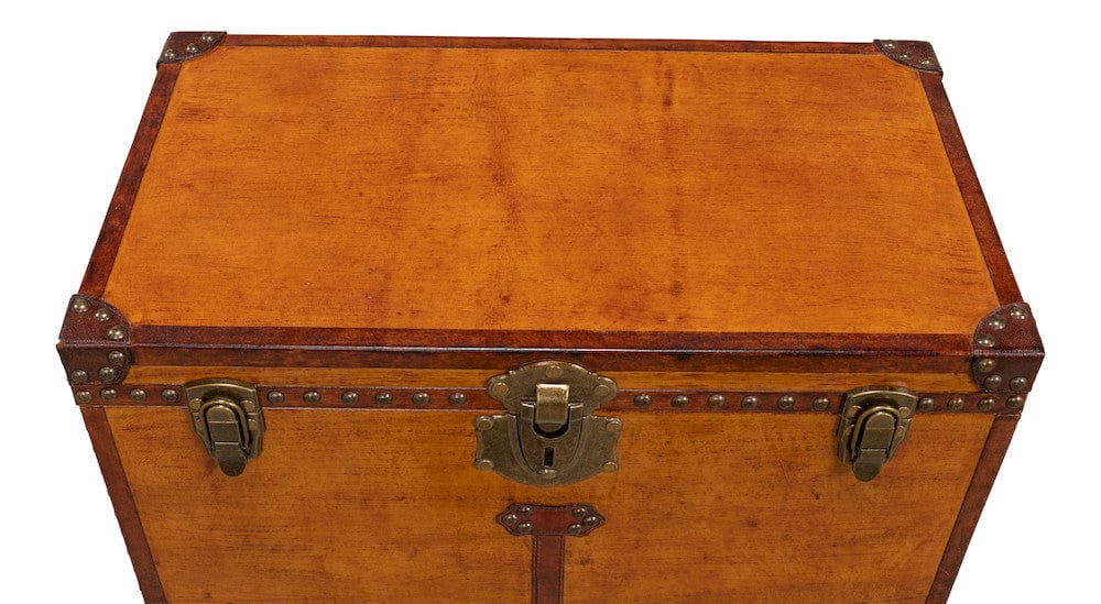 Sarreid Ltd - Abilene Leather Box W/Stand in Tan - 26734 view 5