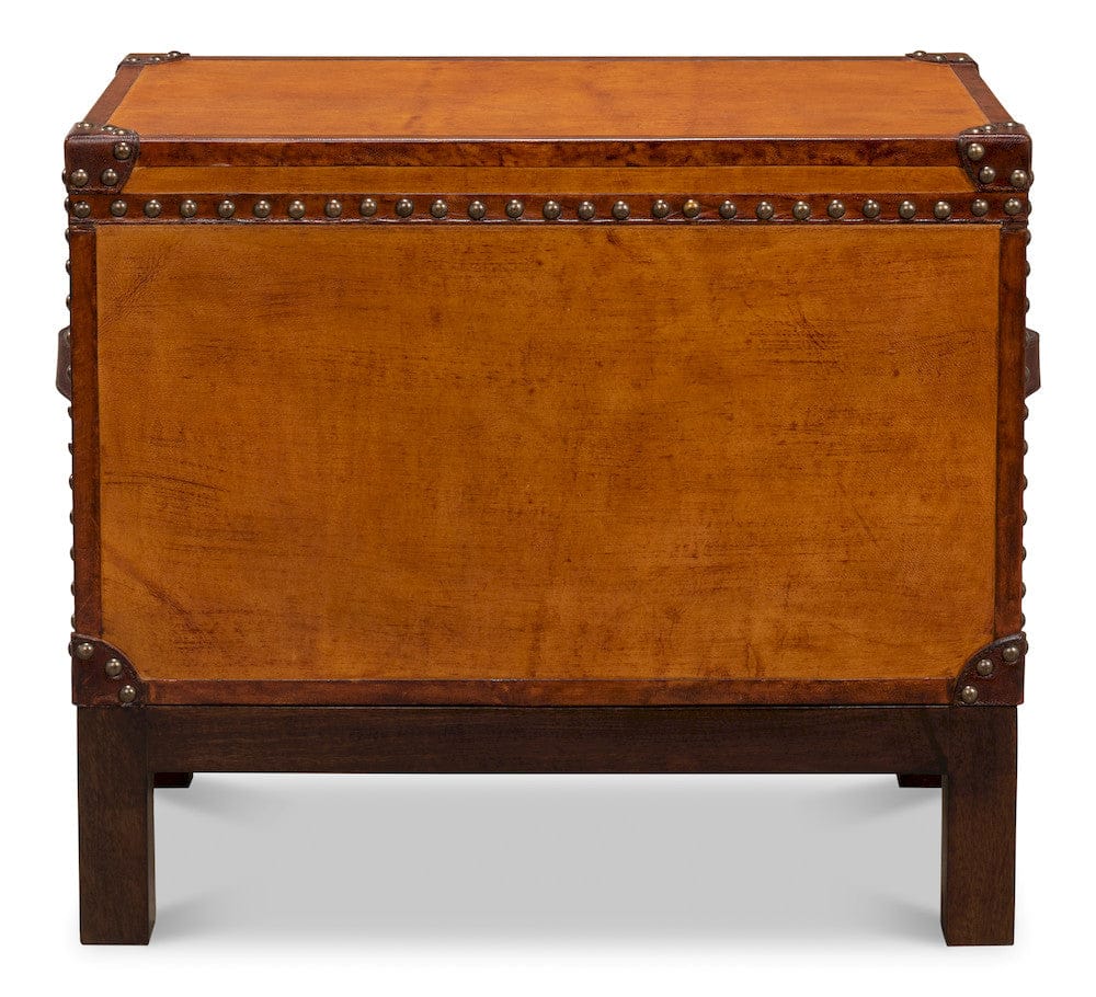 Sarreid Ltd - Abilene Leather Box W/Stand in Tan - 26734 view 8