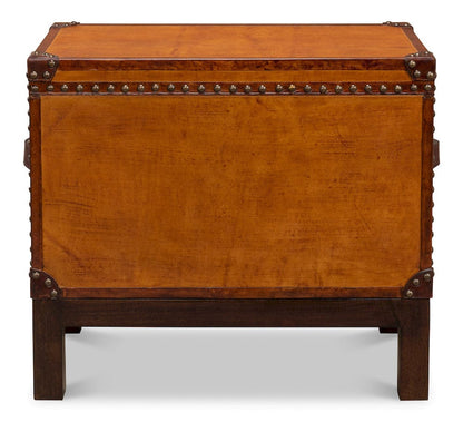Sarreid Ltd - Abilene Leather Box W/Stand in Tan - 26734 view 8