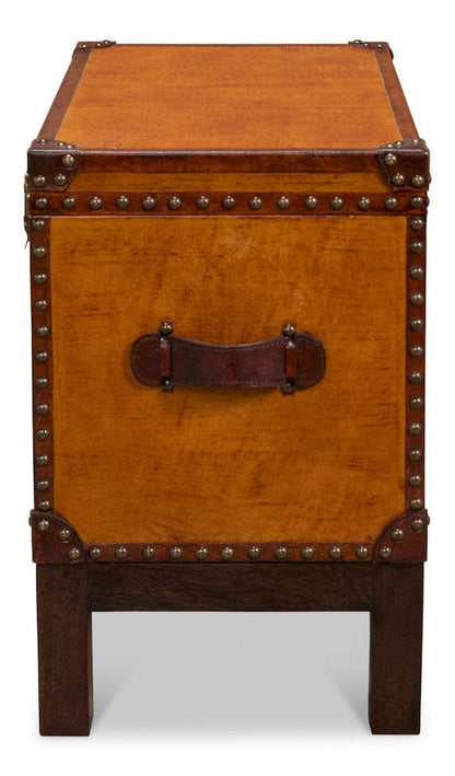 Sarreid Ltd - Abilene Leather Box W/Stand in Tan - 26734 view 9