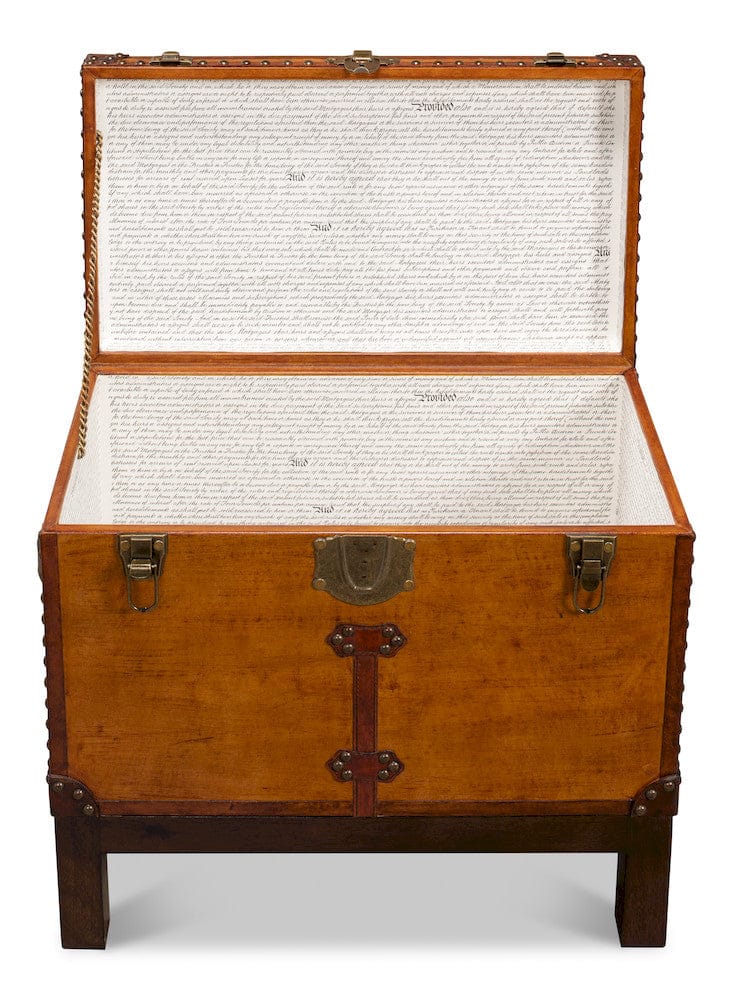 Sarreid Ltd - Abilene Leather Box W/Stand in Tan - 26734 view 11