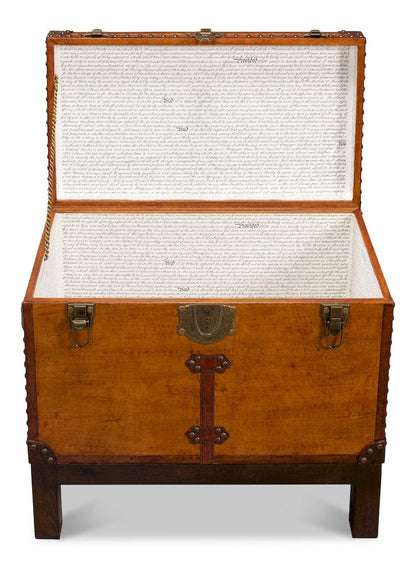 Sarreid Ltd - Abilene Leather Box W/Stand in Tan - 26734 view 11