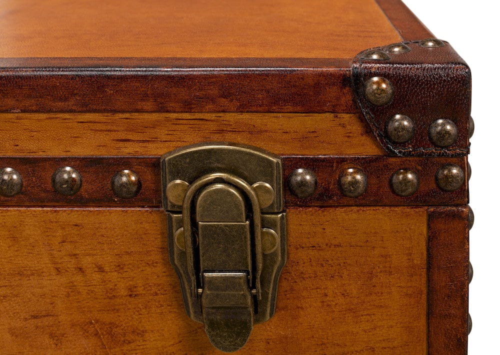 Sarreid Ltd - Abilene Leather Box W/Stand in Tan - 26734 view 13