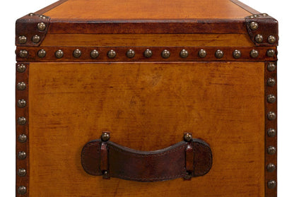 Sarreid Ltd - Abilene Leather Box W/Stand in Tan - 26734 view 14