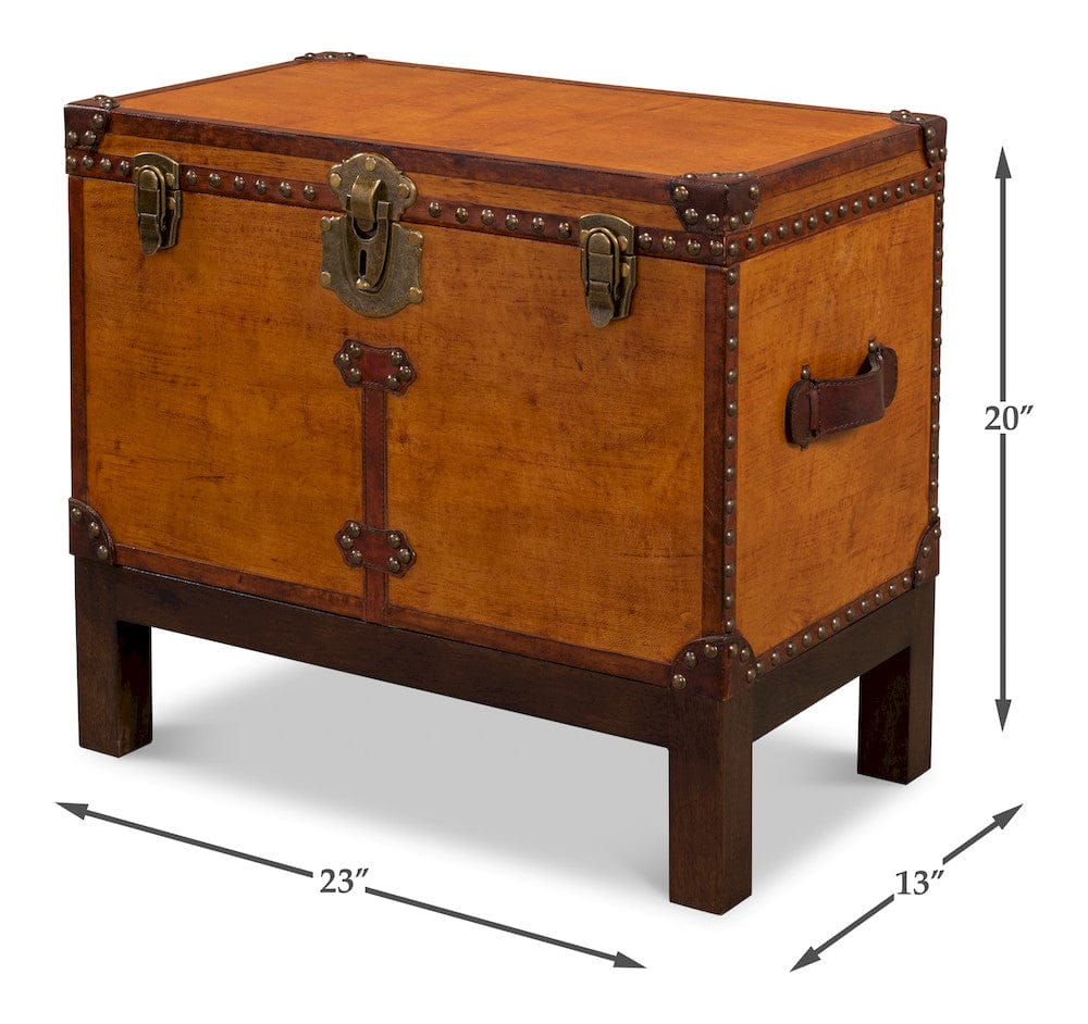 Sarreid Ltd - Abilene Leather Box W/Stand in Tan - 26734 view 15