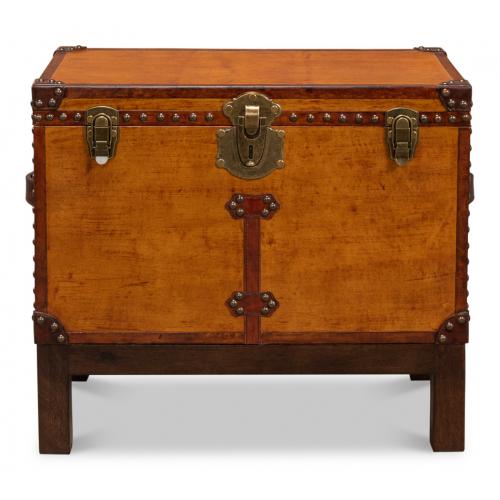 Sarreid Ltd - Abilene Leather Box W/Stand - Tan - 26734 veiw 1