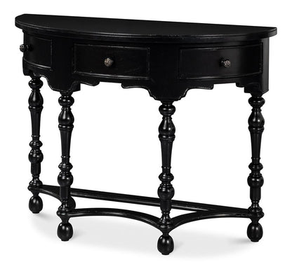 Sarreid Ltd - Abraham Half Round Console - Black - 53958 veiw 1