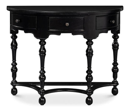 Sarreid Ltd - Abraham Half Round Console - Black - 53958 veiw 2
