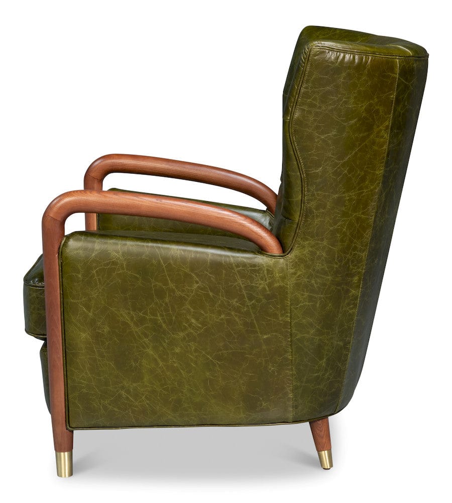 Sarreid Ltd - Alastair Chair, Britain Green in Green - 54275 view 3