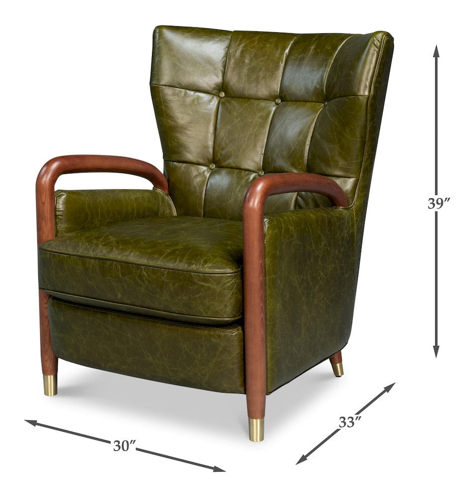 Sarreid Ltd - Alastair Chair, Britain Green in Green - 54275 view 13