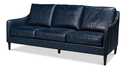 Sarreid Ltd - Alehandro Leather Sofa, Chateau Blue - 54057 veiw 1