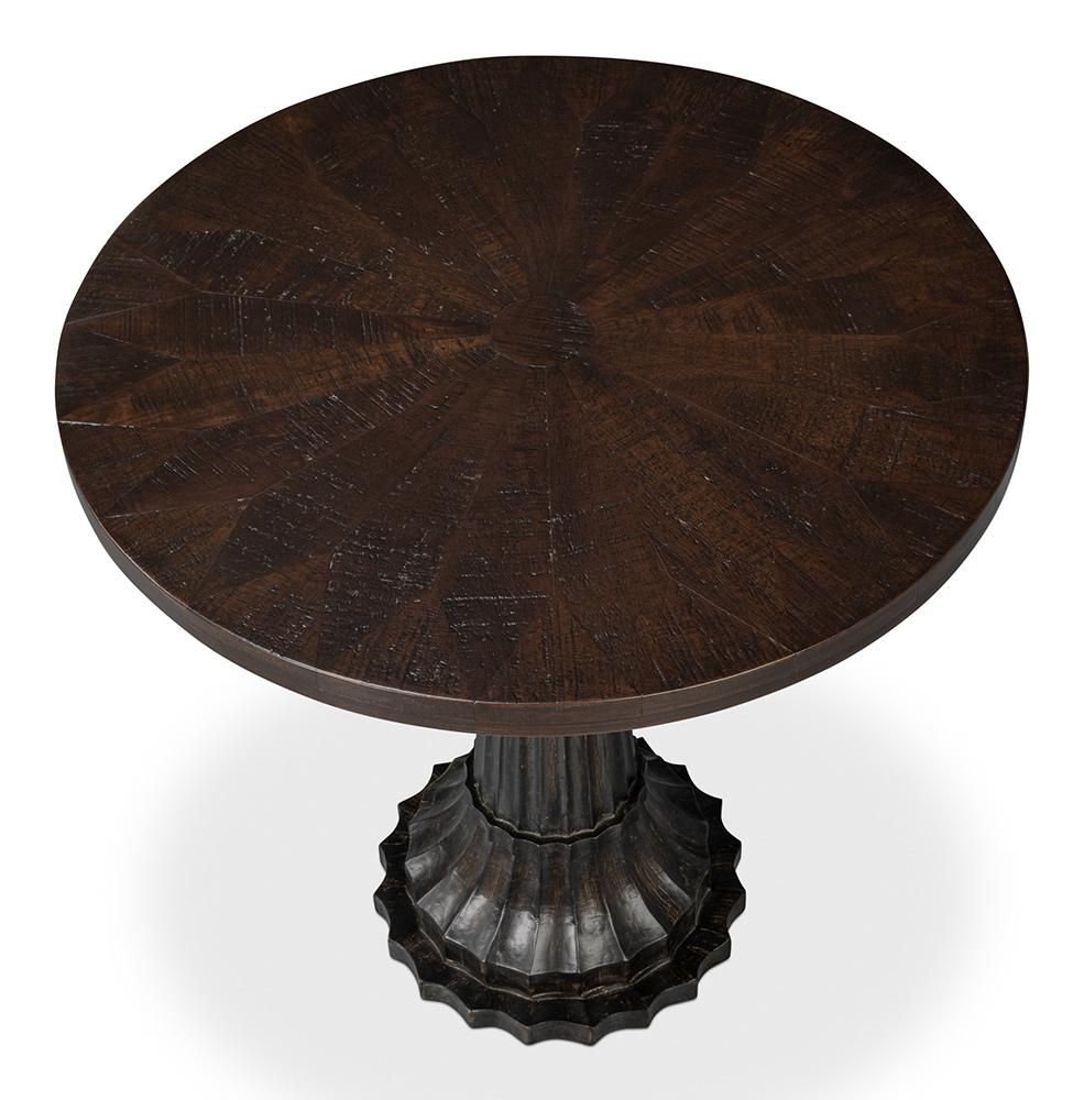 Sarreid Ltd - Alister Round End Table - Brown - 53921 veiw 2
