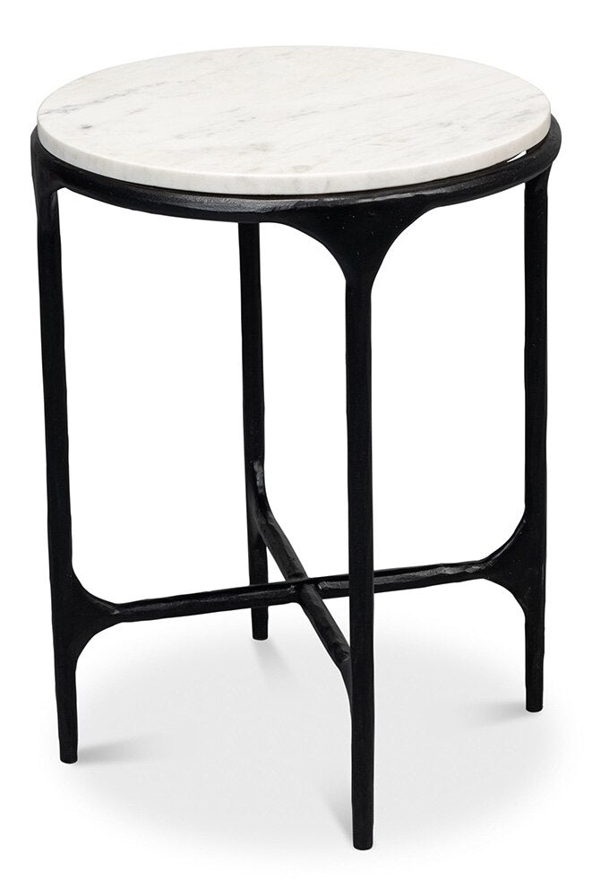 Sarreid Ltd - Anapa Round End Table - White - 53839 veiw 1