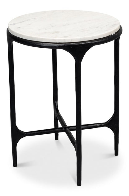 Sarreid Ltd - Anapa Round End Table - White - 53839 veiw 1