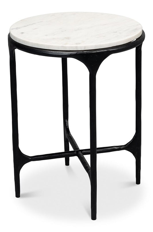 Sarreid Ltd - Anapa Round End Table - White - 53839 veiw 1