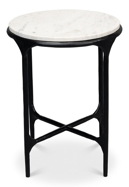 Sarreid Ltd - Anapa Round End Table - White - 53839 veiw 2