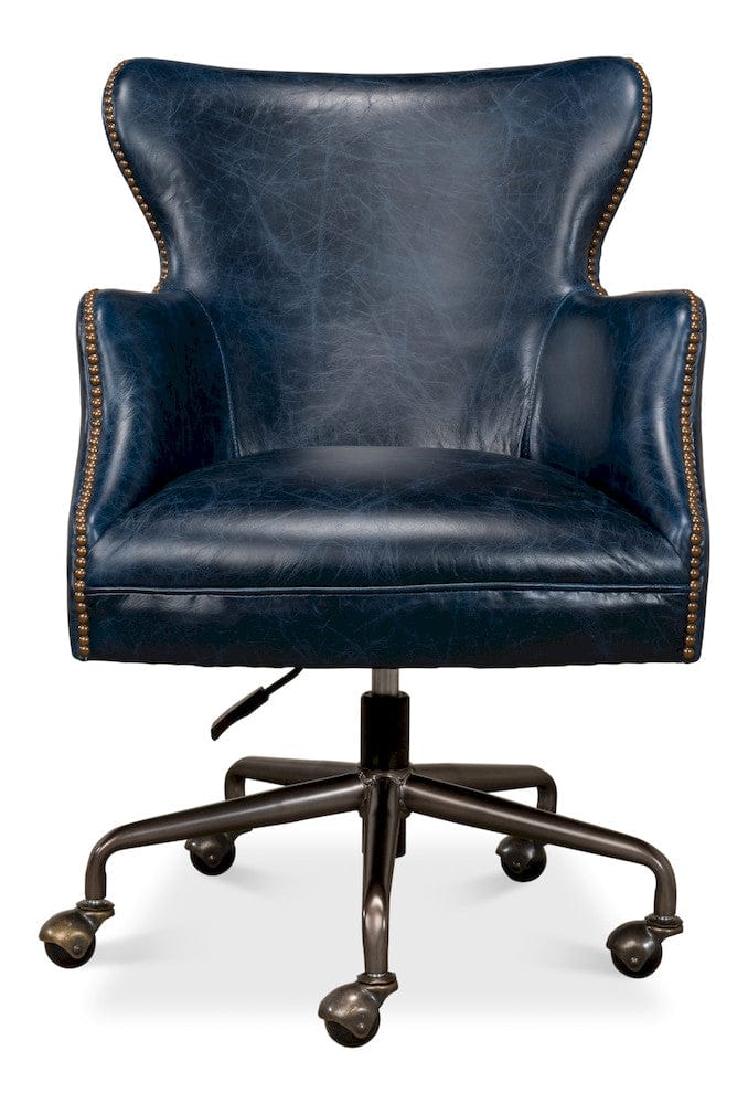 Sarreid Ltd - Andrew Jackson Desk Chair, Chateau Blue in Blue - 30613 view 2