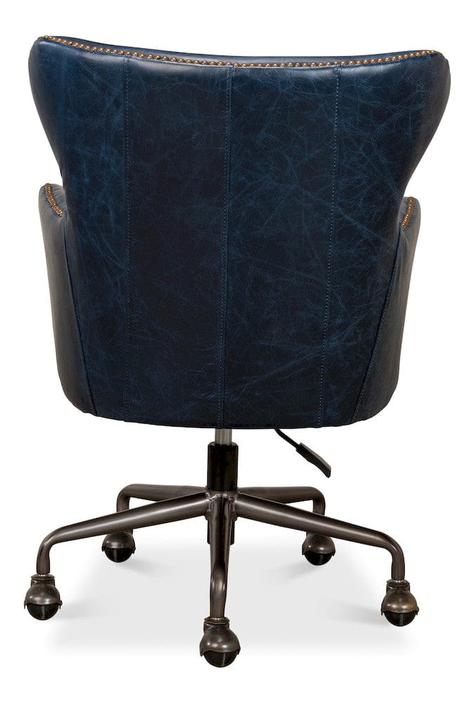 Sarreid Ltd - Andrew Jackson Desk Chair, Chateau Blue in Blue - 30613 view 4